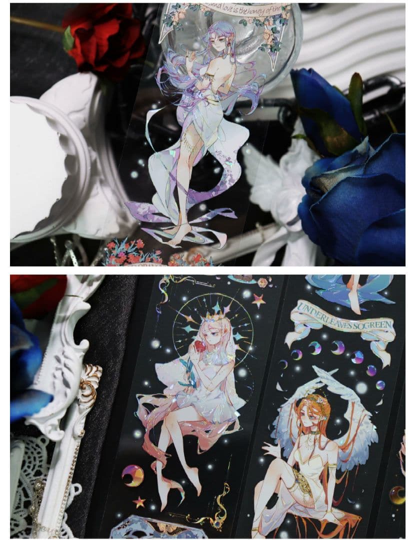 J963＃圣女祈愿(贝壳光)三毛喵切り売り海外人物マステ女の子