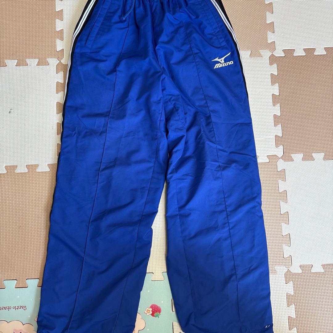 Mizuno 青 ジッパー付き ウィンドブレーカー
