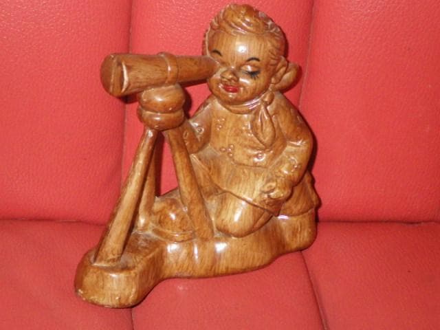 50’S★星空を見上げる子供★人形★ビンテージ★置物★天体観測★天文学★星座★