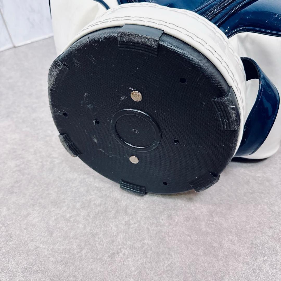 PEARLY GATES キャディバッグ ホワイト ネイビー エナメル　9.5型