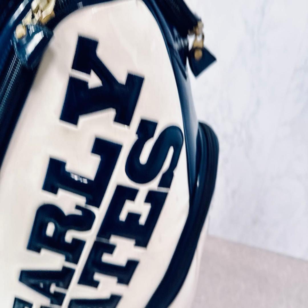 PEARLY GATES キャディバッグ ホワイト ネイビー エナメル　9.5型
