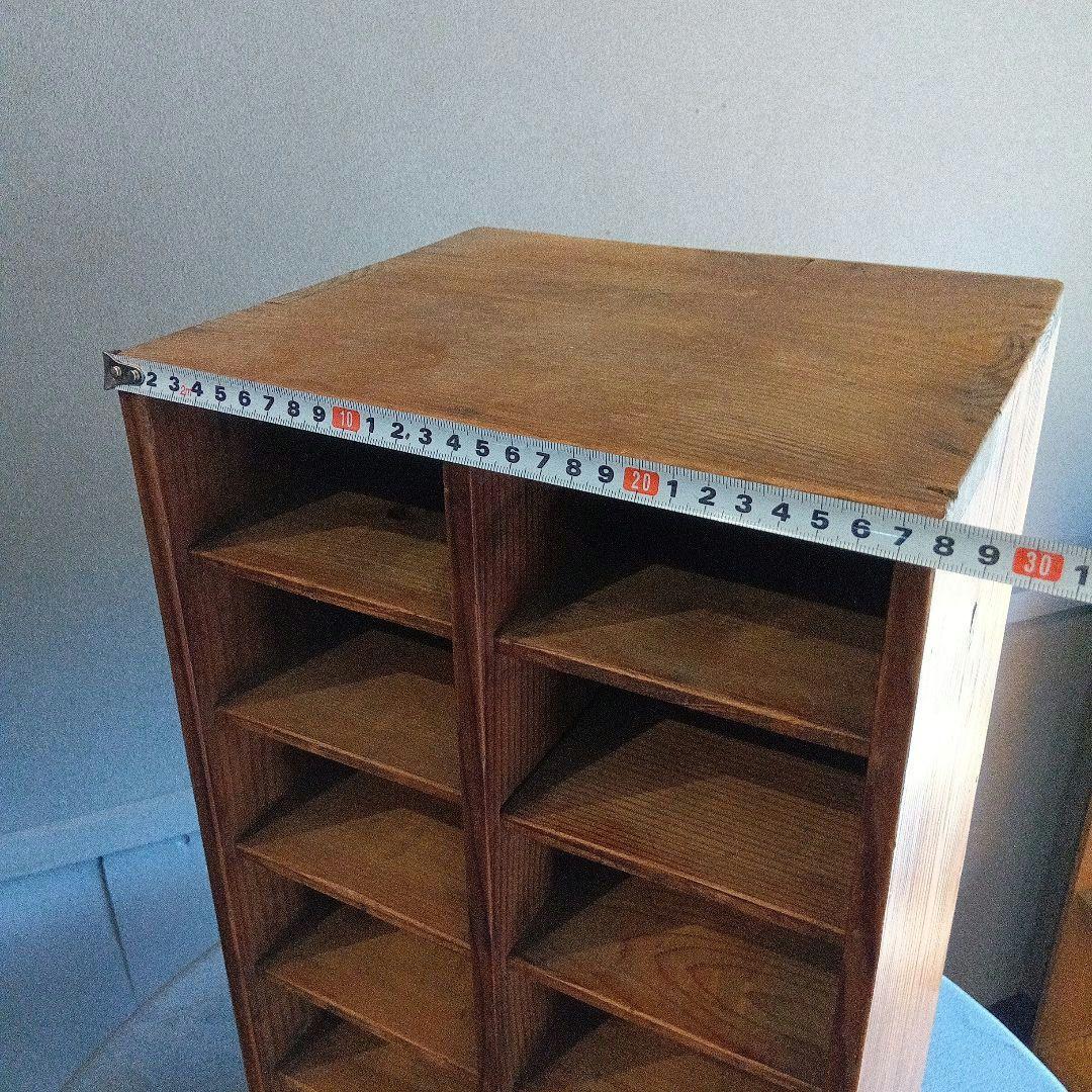 木製収納ラック 8段 ナチュラルウッド　レトロ　ヴィンテージ