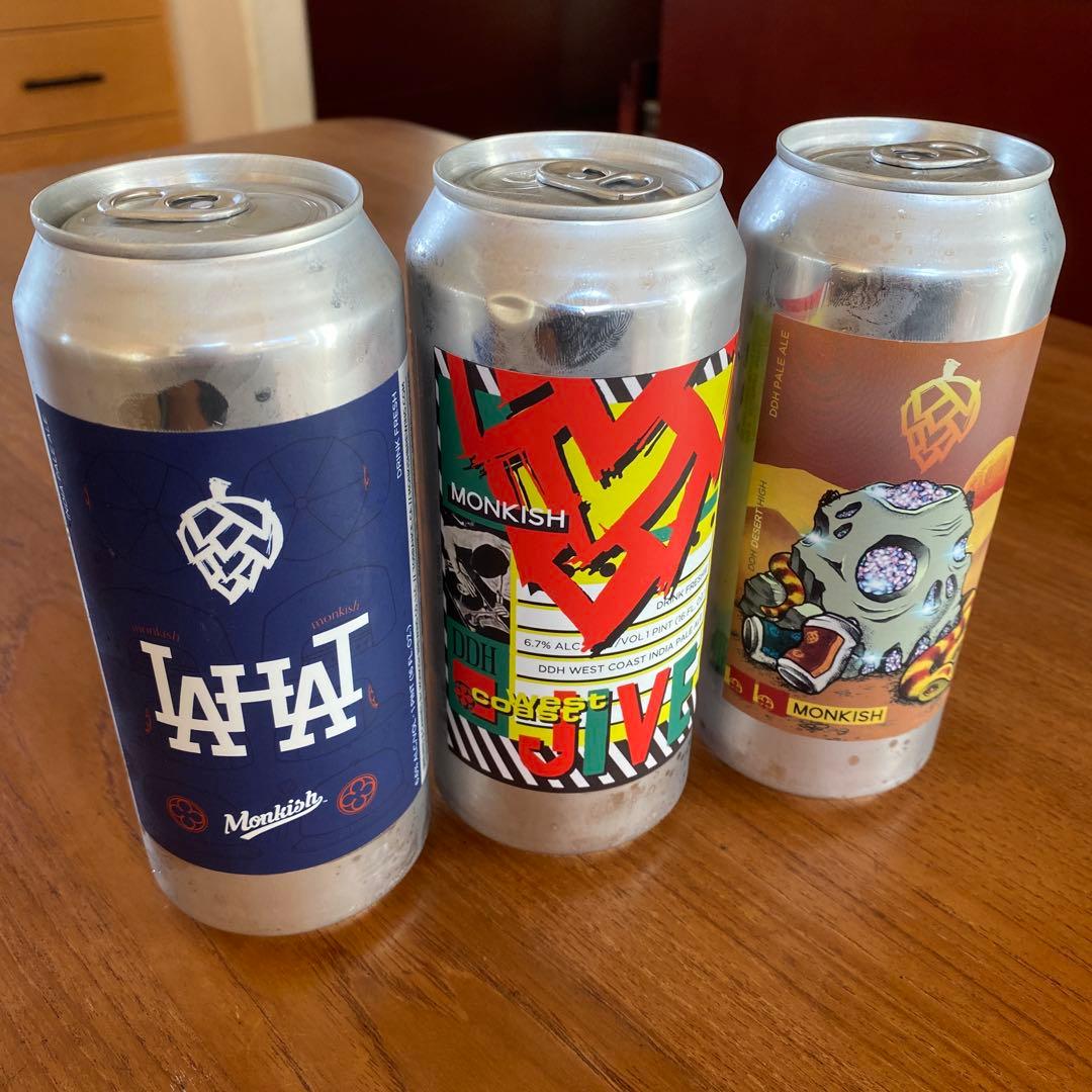 Monkish LA HAT など IPA 3缶 クラフトビール