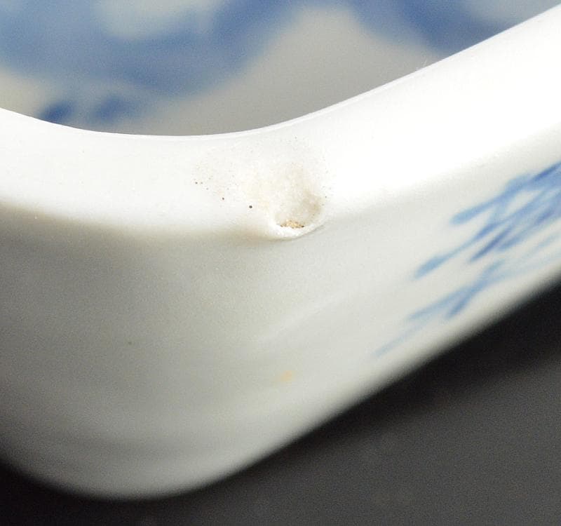 中国　宣嘉年製款　青花　漢詩山水雲龍文　四方小鉢　5客　M R4632