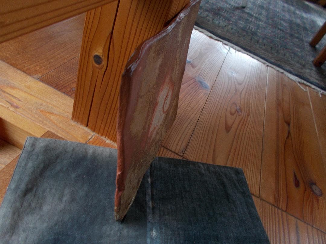 再々お値下げ　備前焼㊱　タタキ大四 方皿　ゴマ　緋襷　丁斎作