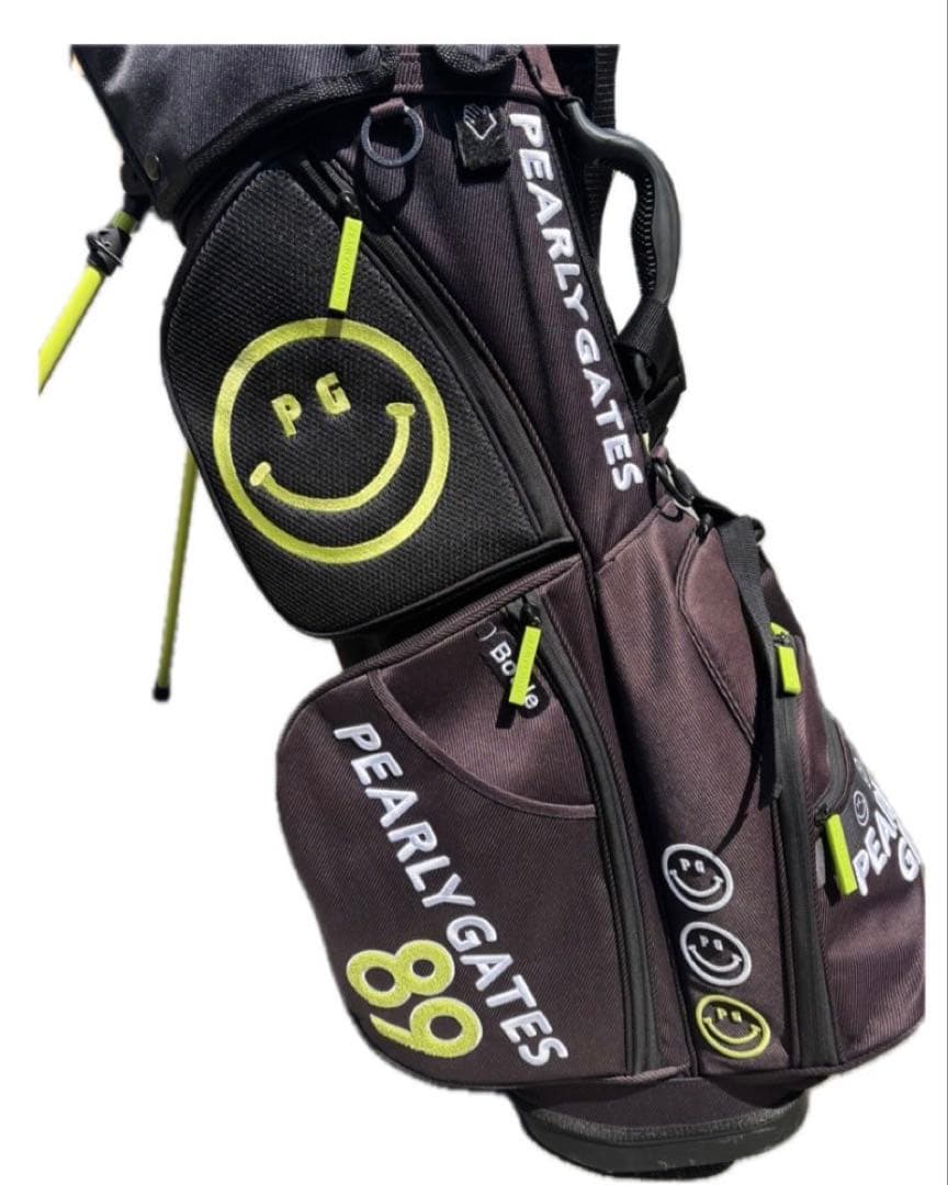PEARLY GATES キャディバッグ スタンド付き ブラック/グリーン