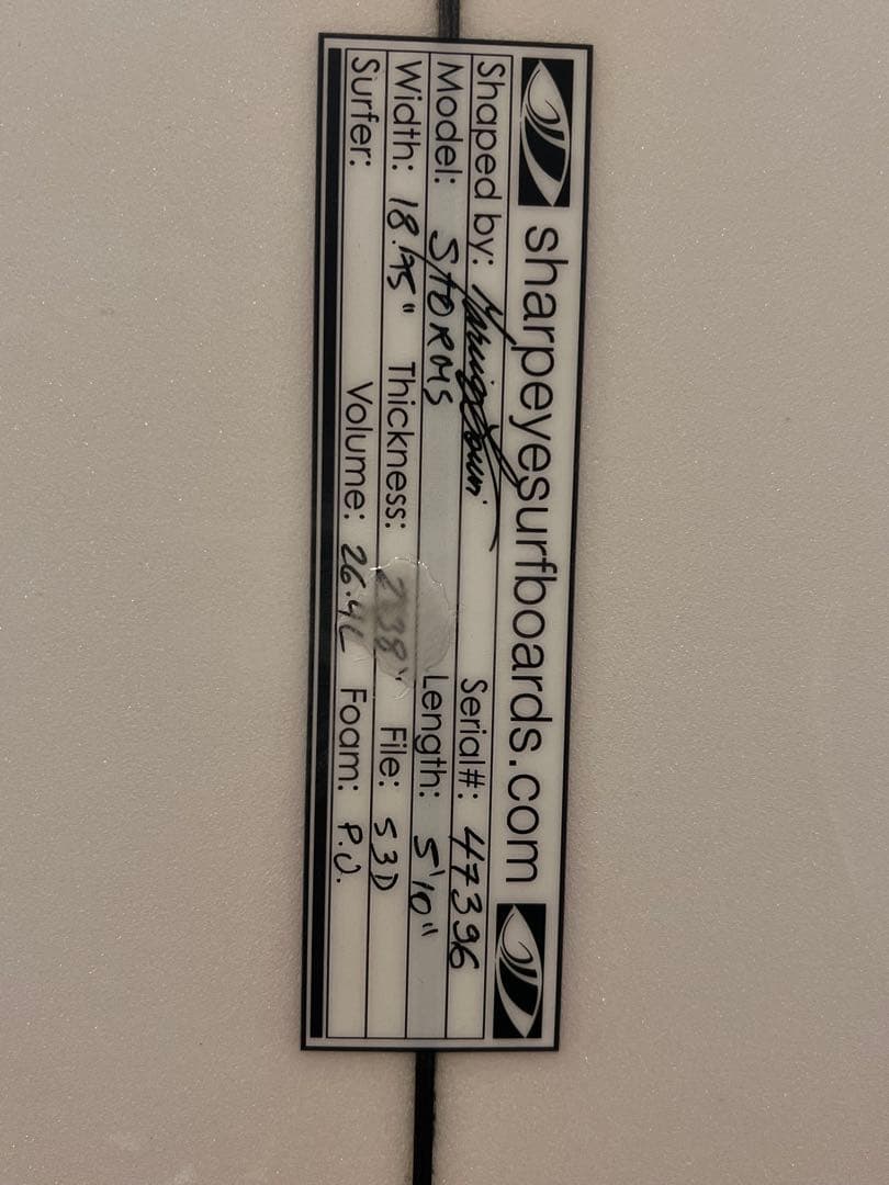 シャープアイ ストームズ5'10\" 26.4L