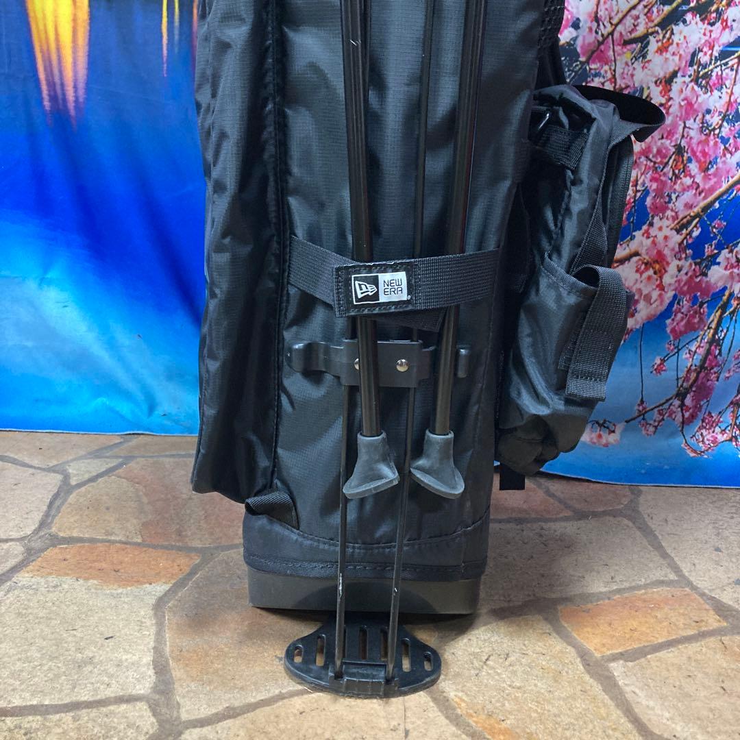 寶BU-1105 美品 ニューエラ スタンド式 キャディバッグ ブラック迷彩