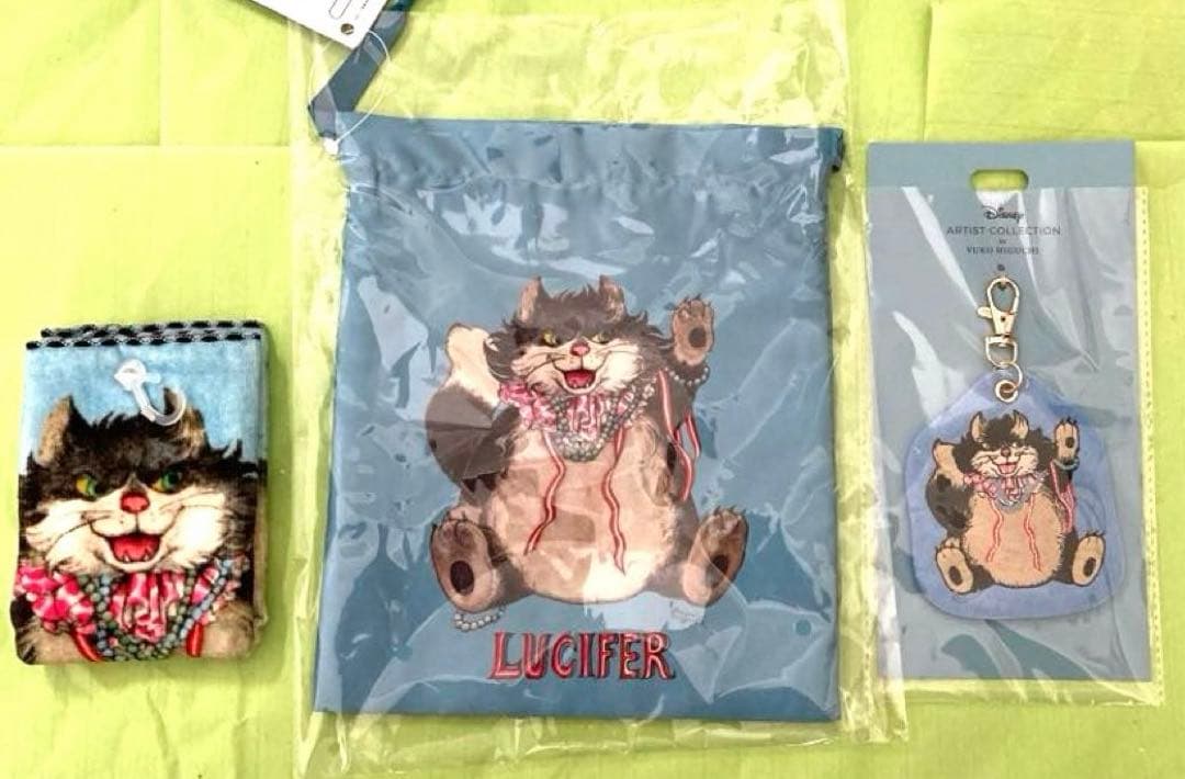 ルシファー　タオル　巾着　キーチェーン　シンデレラ　猫　新品