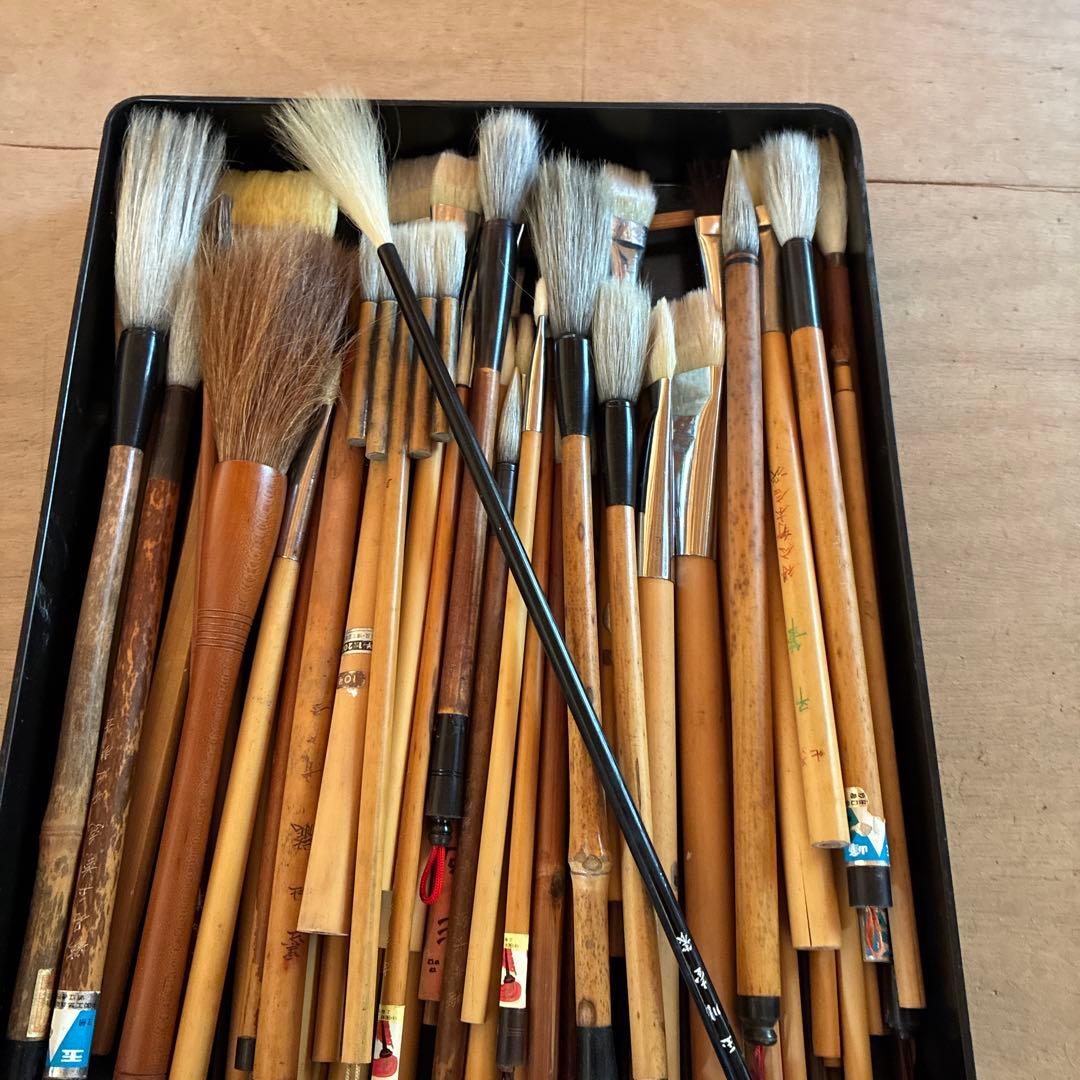 扇子模様の重箱と筆セット