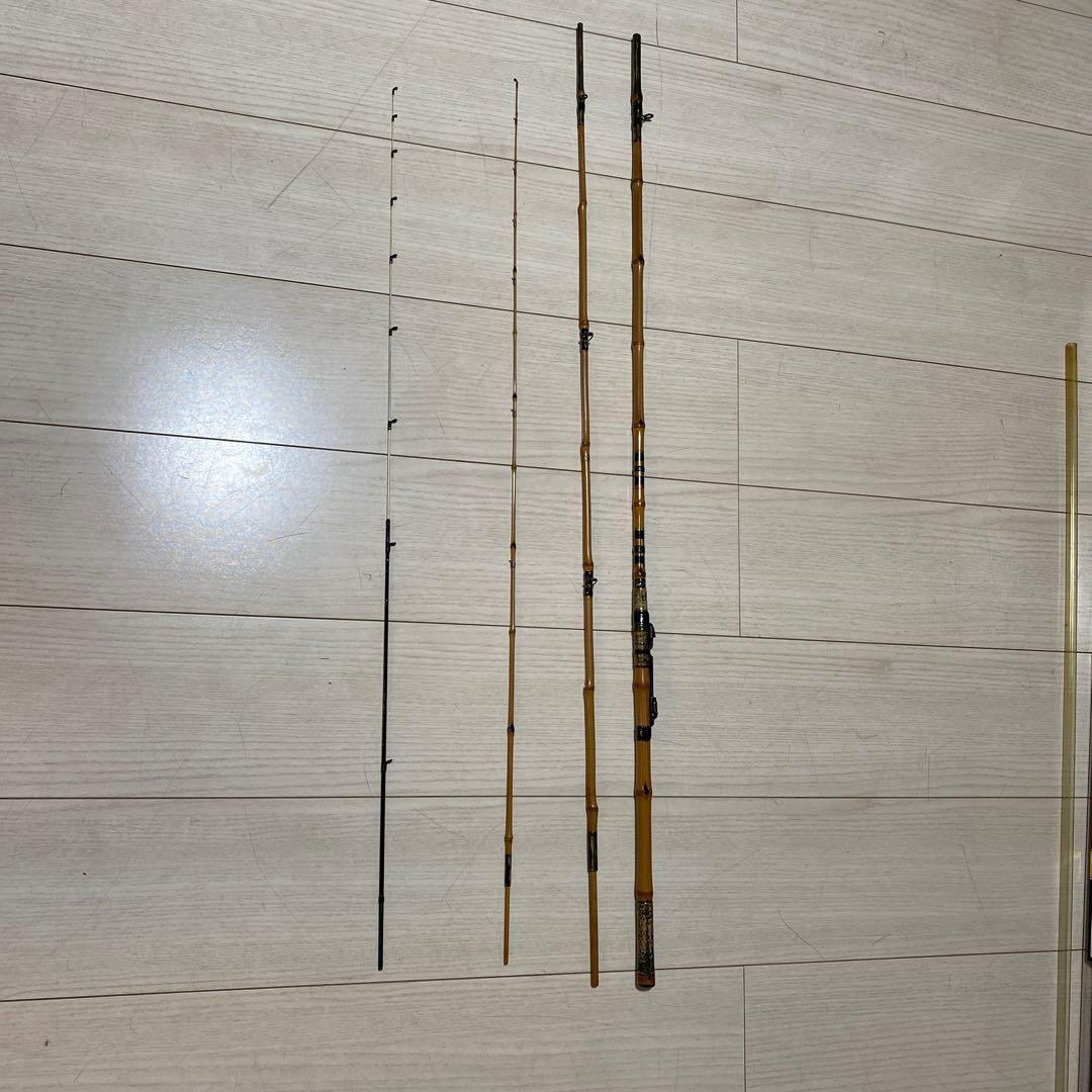 吉治作 穂先まで竹製分割式釣り竿　ハゼ用 替え穂付き　小物釣りの時など