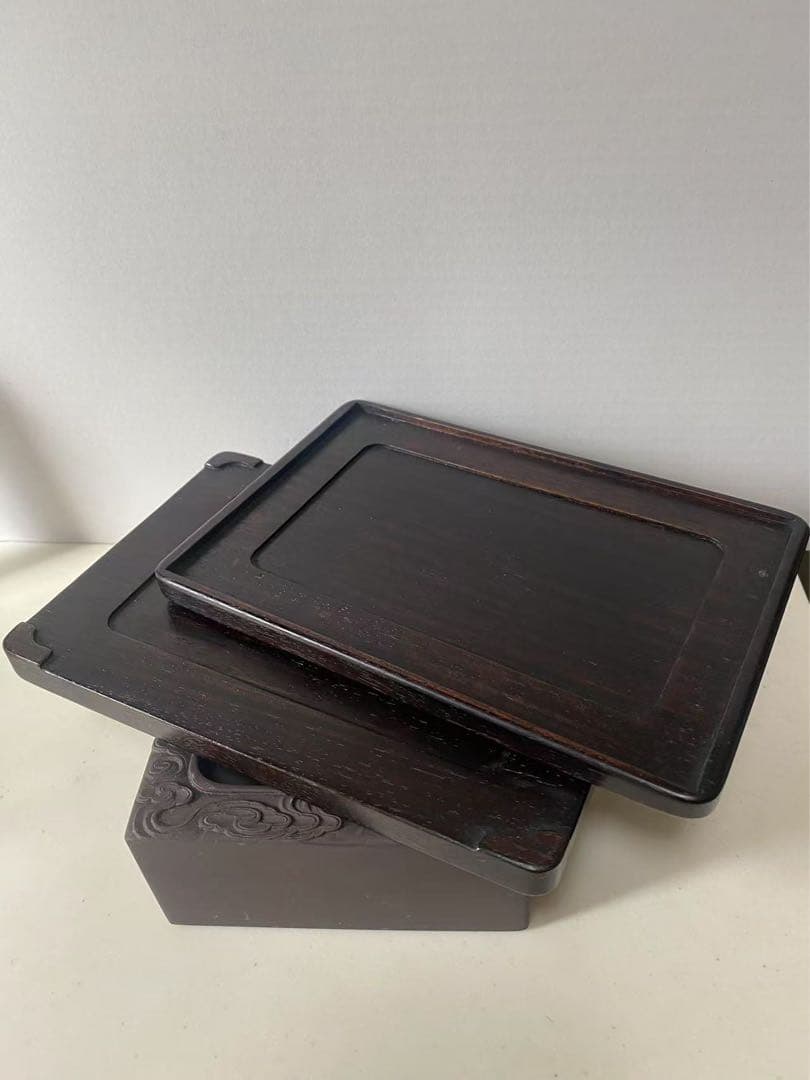 中国 端渓硯 古玩溪硯 旧上麻子坑 長方型特厚高級品硯端溪硯 麻子坑書書道