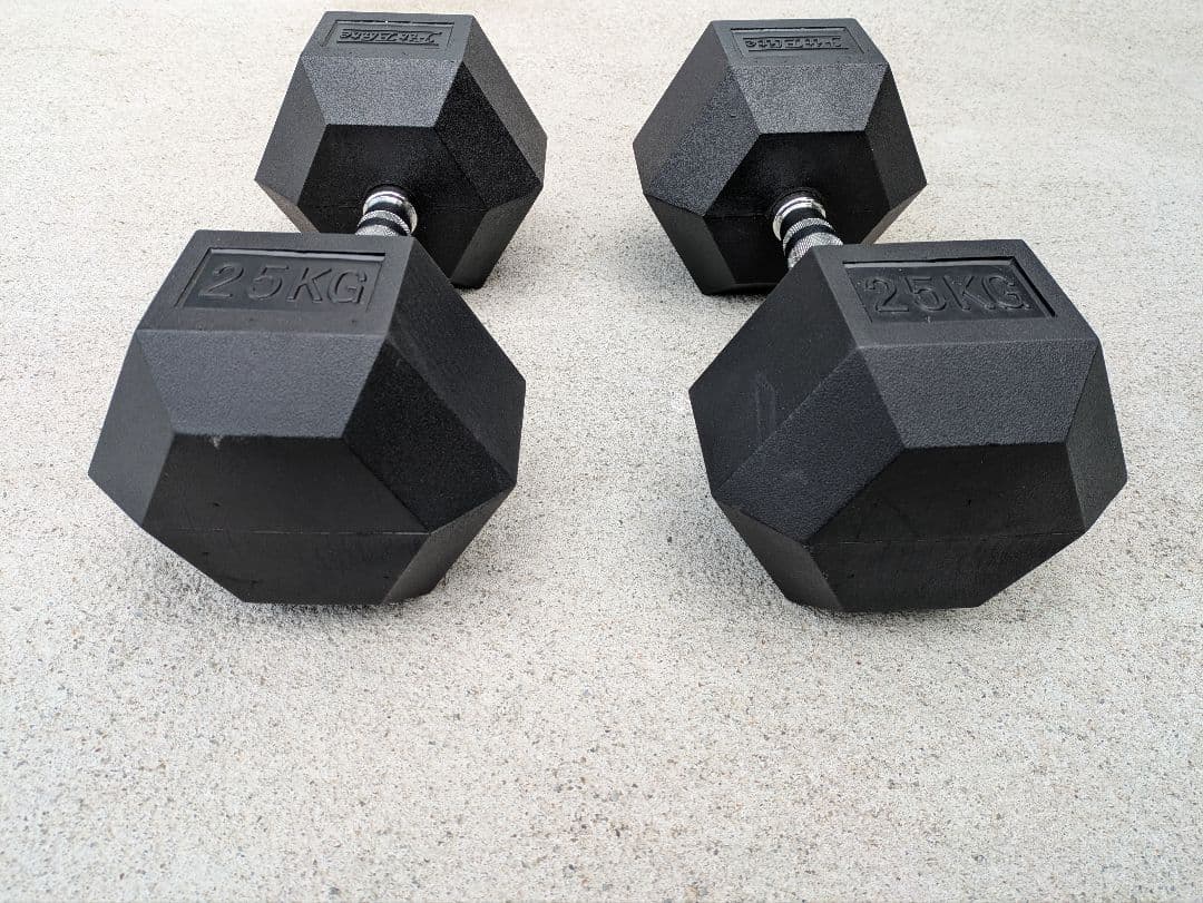 25KG ヘックスダンベル 2個セット 発送不可。引き取り限定。