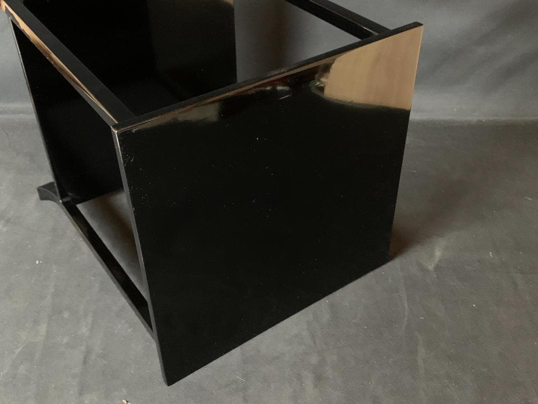 輪島塗 塩安製 真塗 天然木 冠卓 共箱 茶道具 水指棚 796