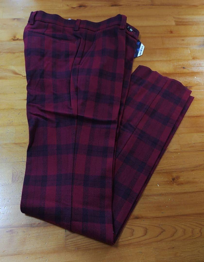 Callaway メンズゴルフパンツ　赤チェック ストレートパンツ　Ｓ　新品