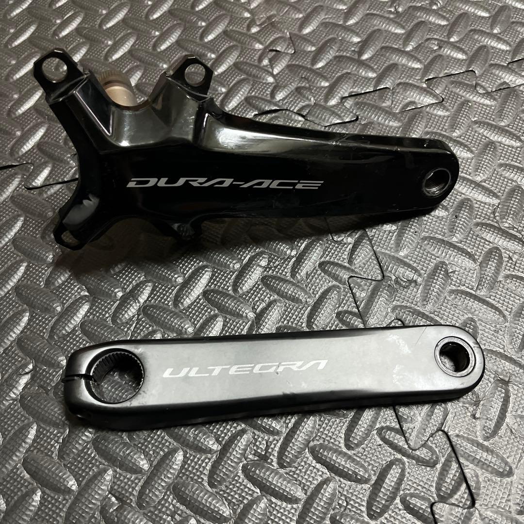右デュラエース 左アルテグラ クランクアームセット 165mm