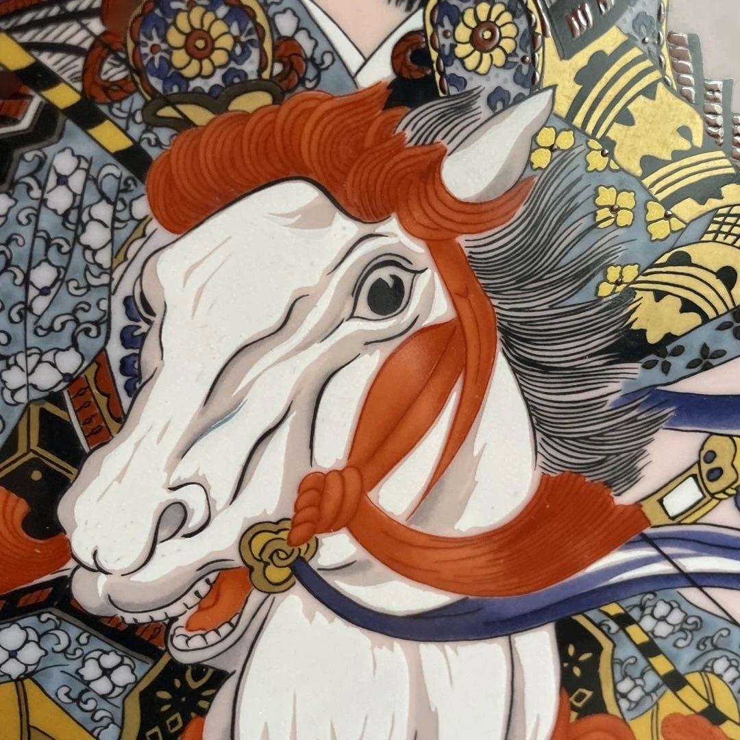 中村一代 陶板額 端午の節句 節句画 行事飾り 白馬武者 有田焼