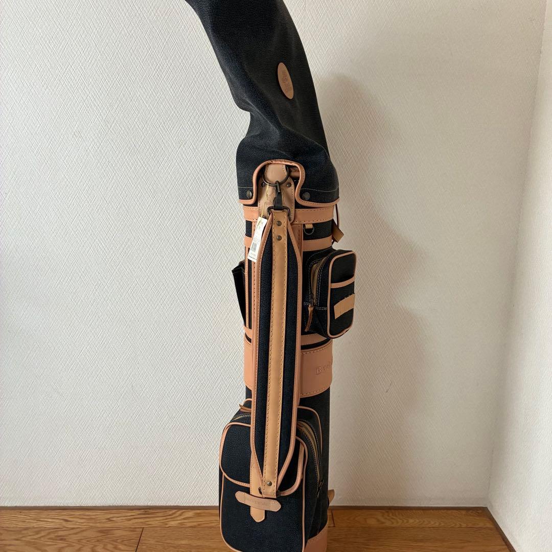 デッドストック貴重Black & White キャディバッグ 本革　7型