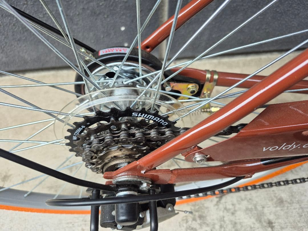 未使用に近い美品★ボルディ 折りたたみ自転車 シマノ製6段変速 26インチ★取説