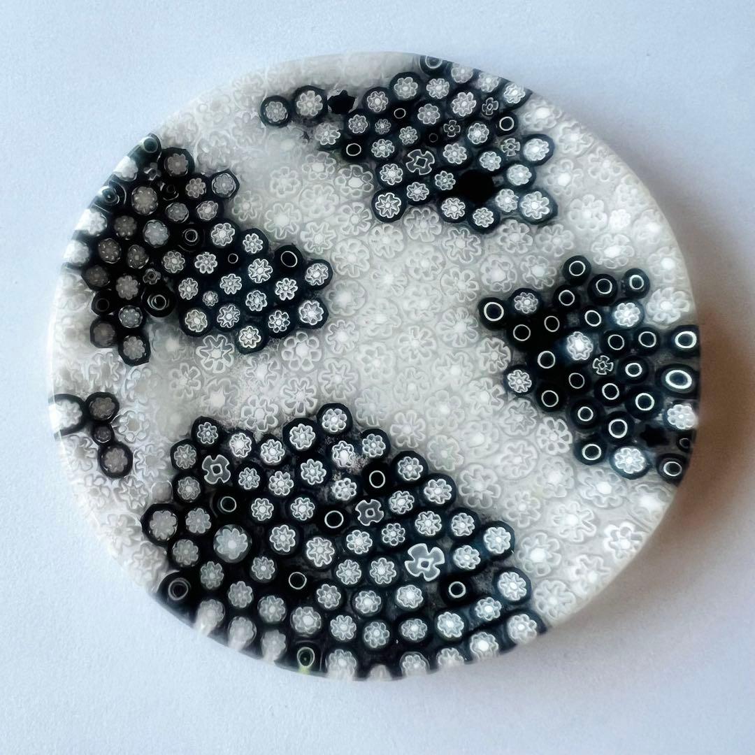 ベネチアンガラス ミルフィオリプレート　「月明かりの物語」と「牛柄」