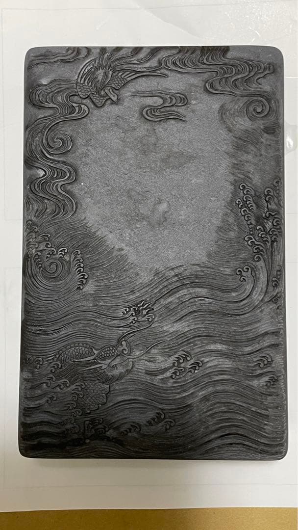 古硯　彫刻入り硯　７寸　硯ー28