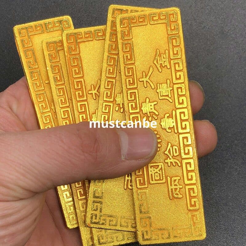 銭貨 清代五帝金条五枚セット 金属工芸 文房具 装飾品 現代工芸品 置物