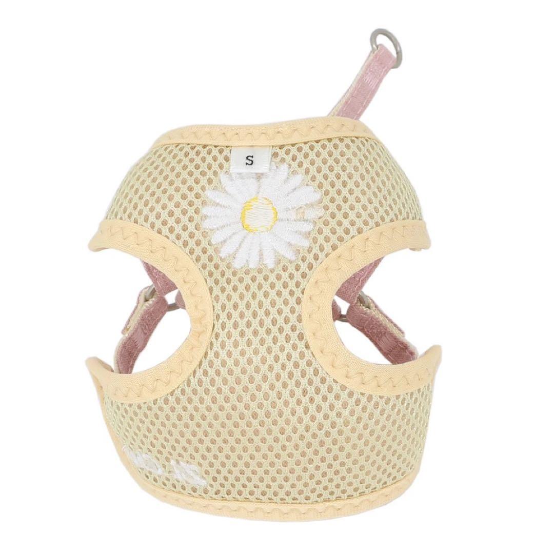 専用【新品】花刺繍入りハーネス.リード.ポーチ3点セット《ブルーS》　首輪犬服