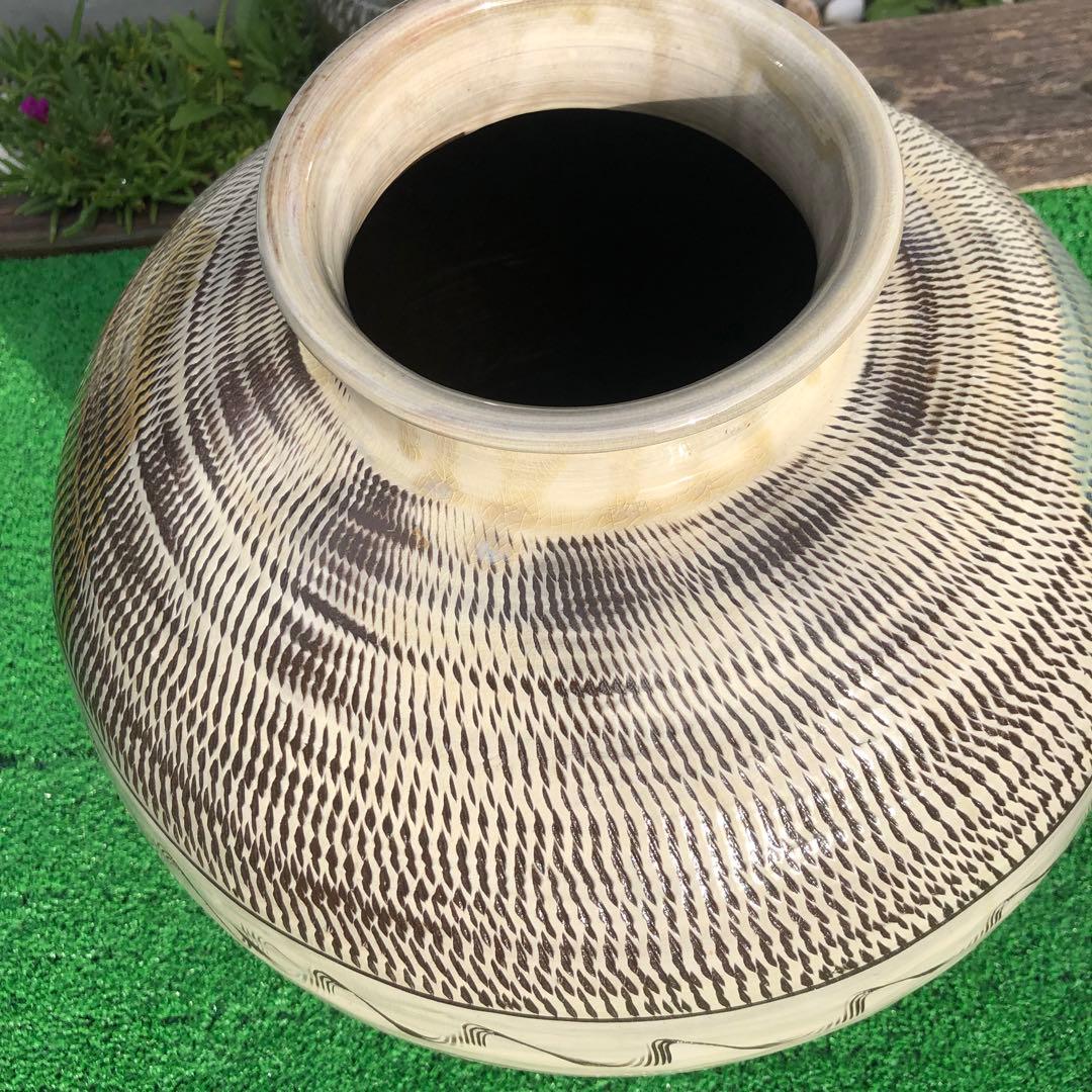 小鹿田焼　大壺　骨董品　陶芸