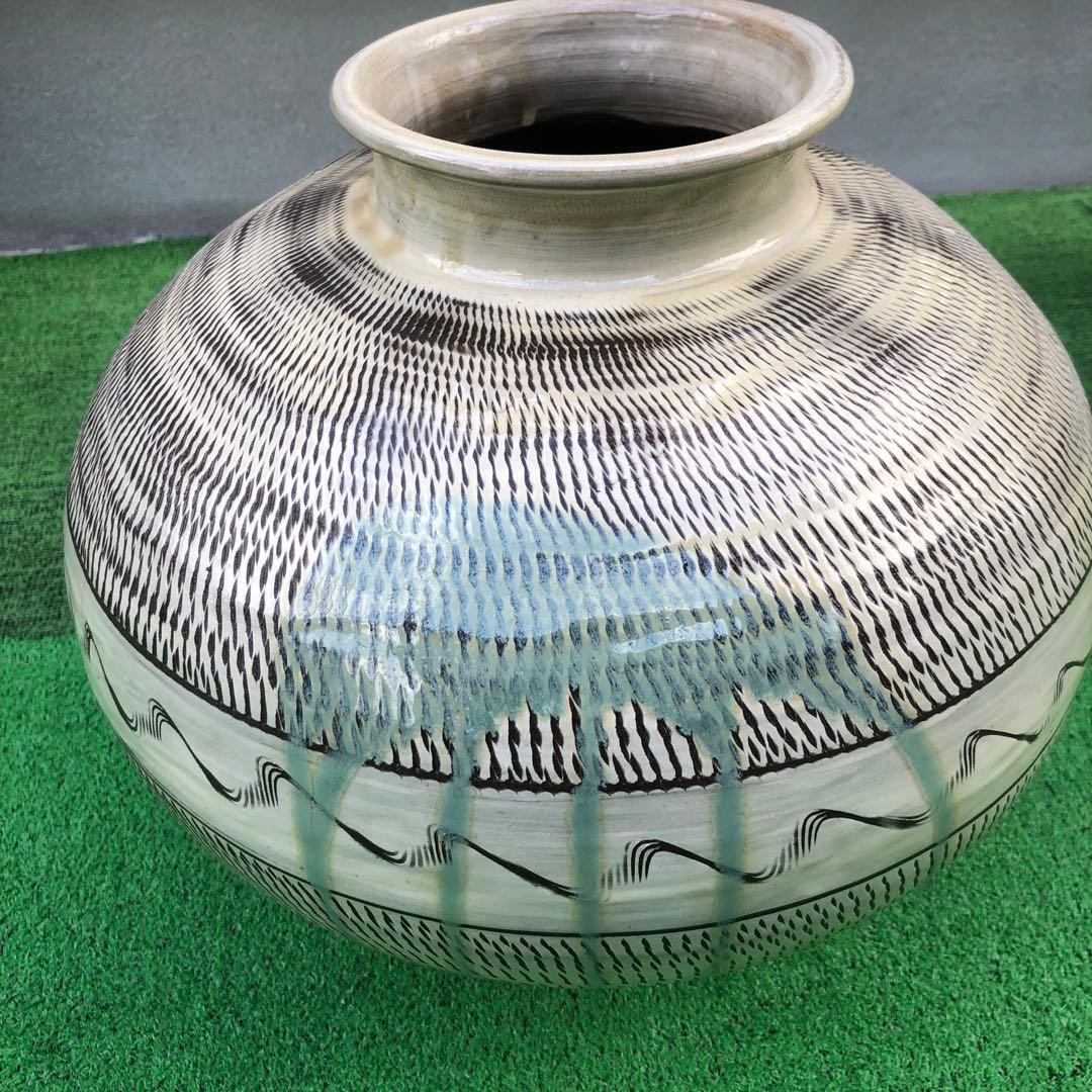 小鹿田焼　大壺　骨董品　陶芸