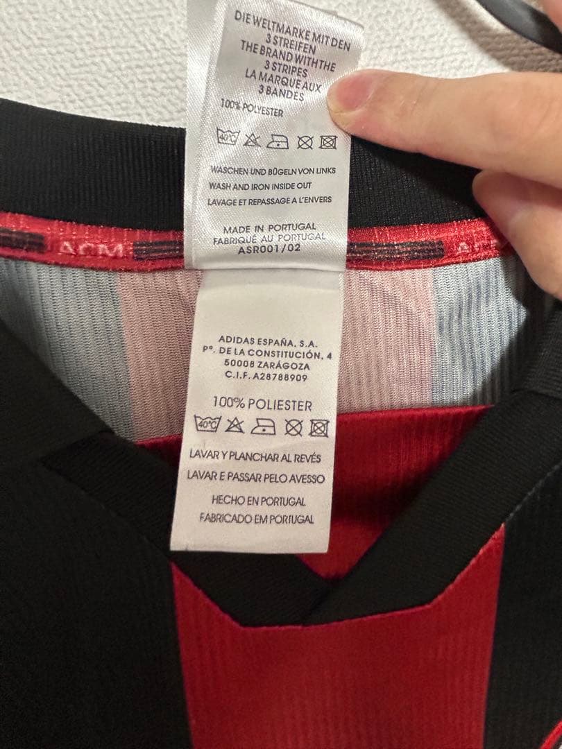 98-99 ACミラン　マルディーニ　adidas オフィシャルユニフォーム