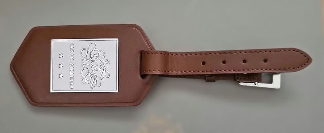 JAL レザー名札 ギフトボックス付き