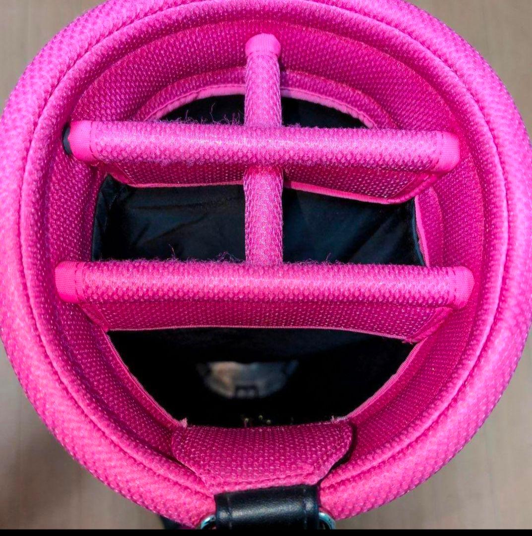 df26 Callaway ゴルフバッグ 黒 × ピンク レザー フード付き