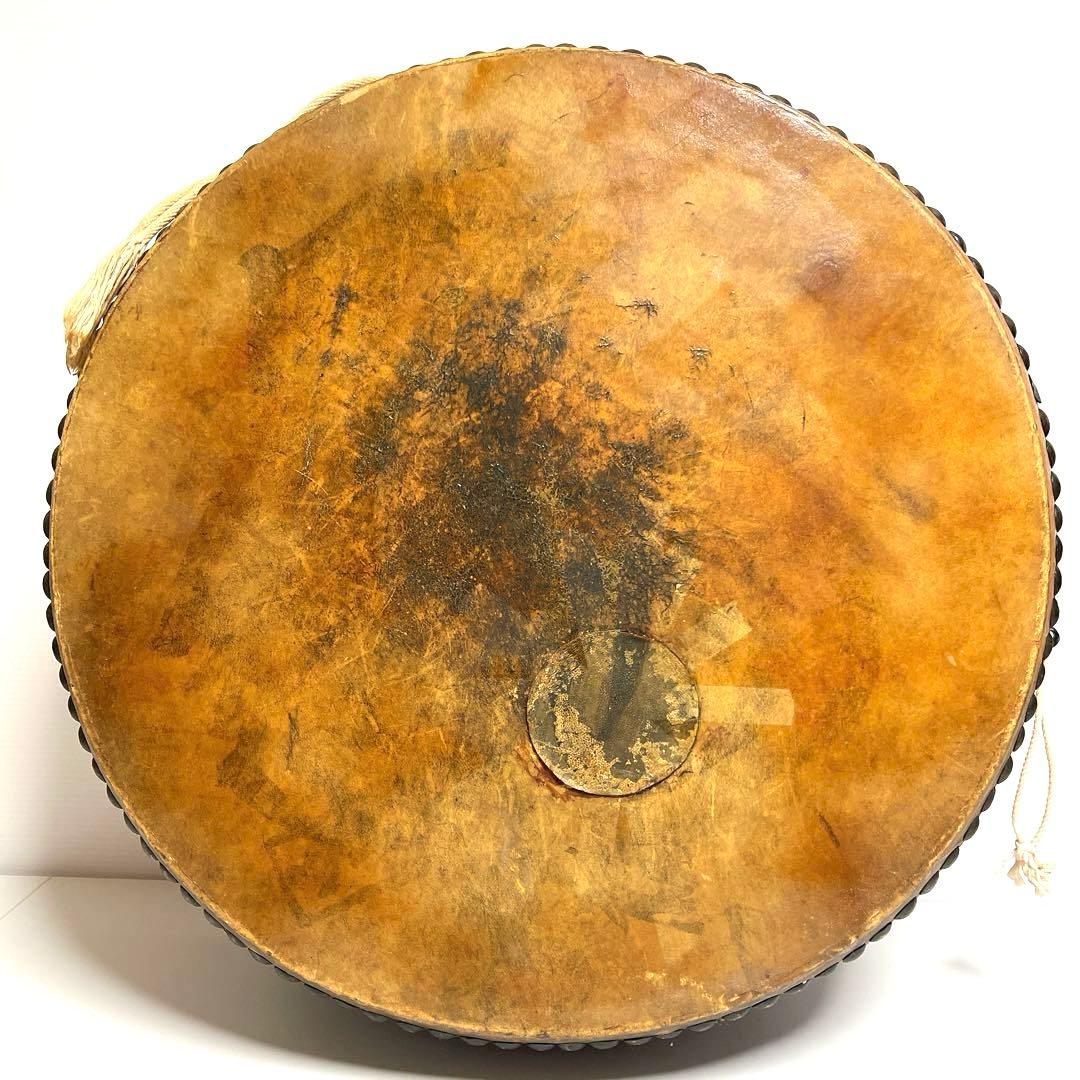 【大型】平太鼓 52.5cm×20cm 古太鼓 歌舞伎囃子 お囃子 古木