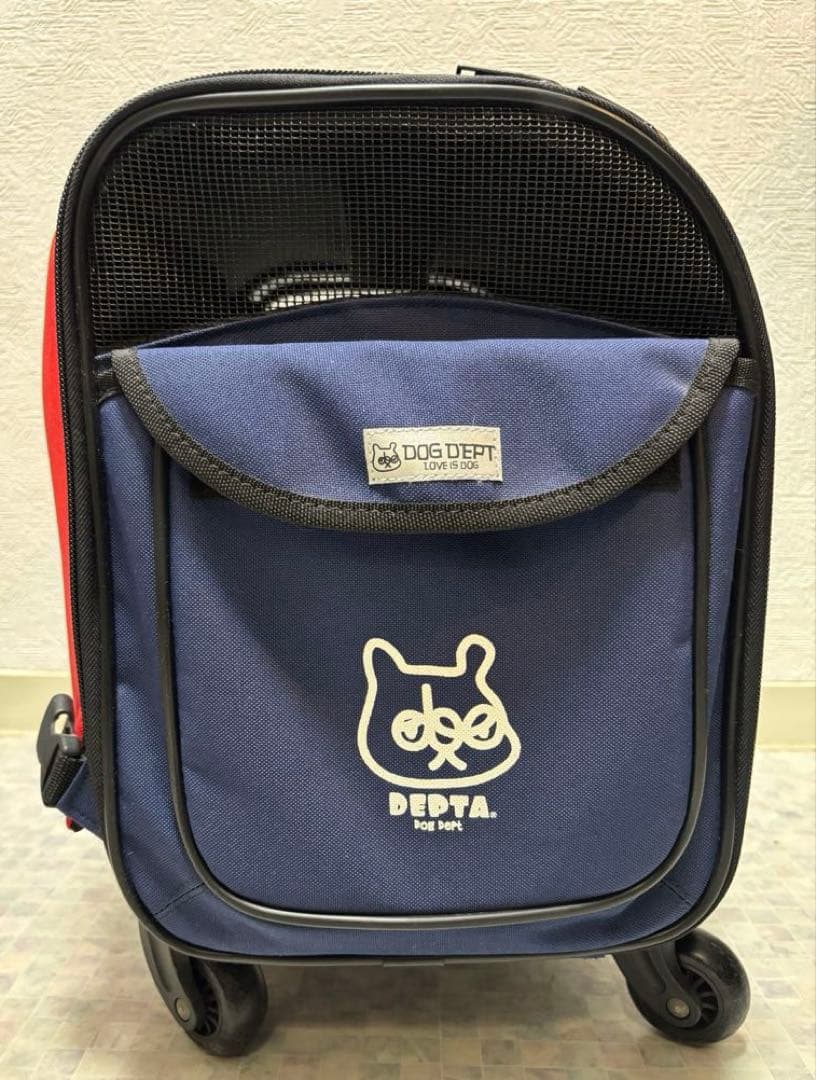 DOG DEPT キャリーバッグ ネイビー/レッド