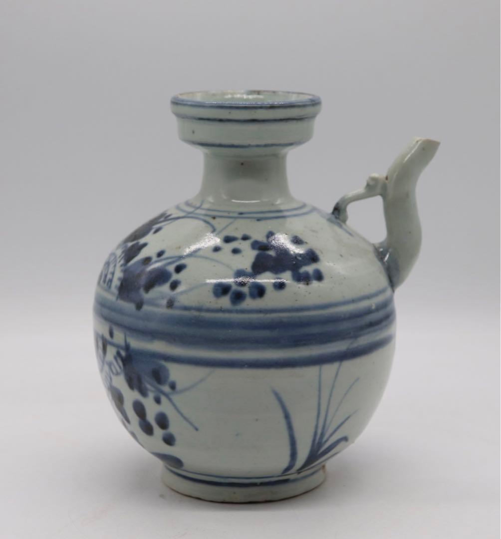 中国　明時代　青華軍持　共箱　送料込み0529