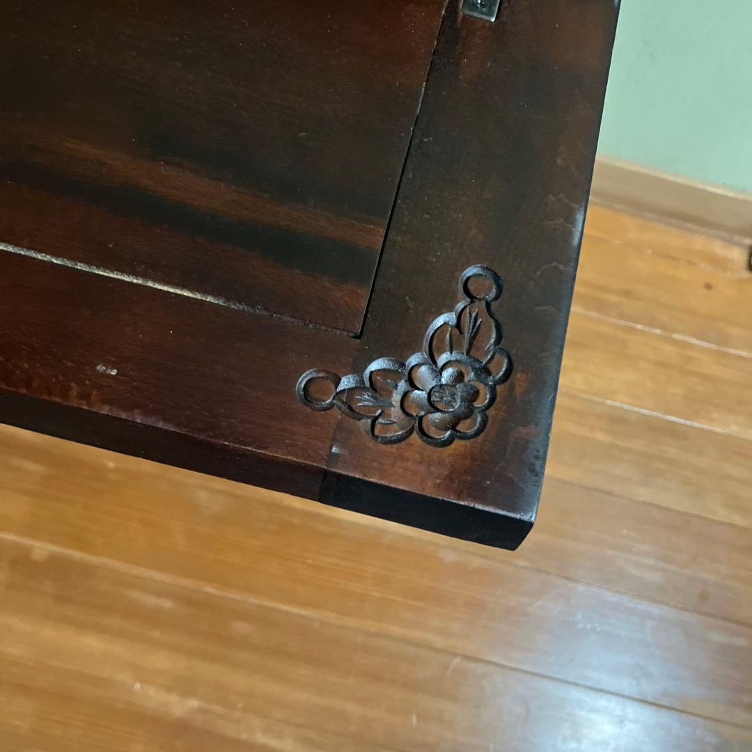 木製キャビネット ダークブラウン 5引き出し