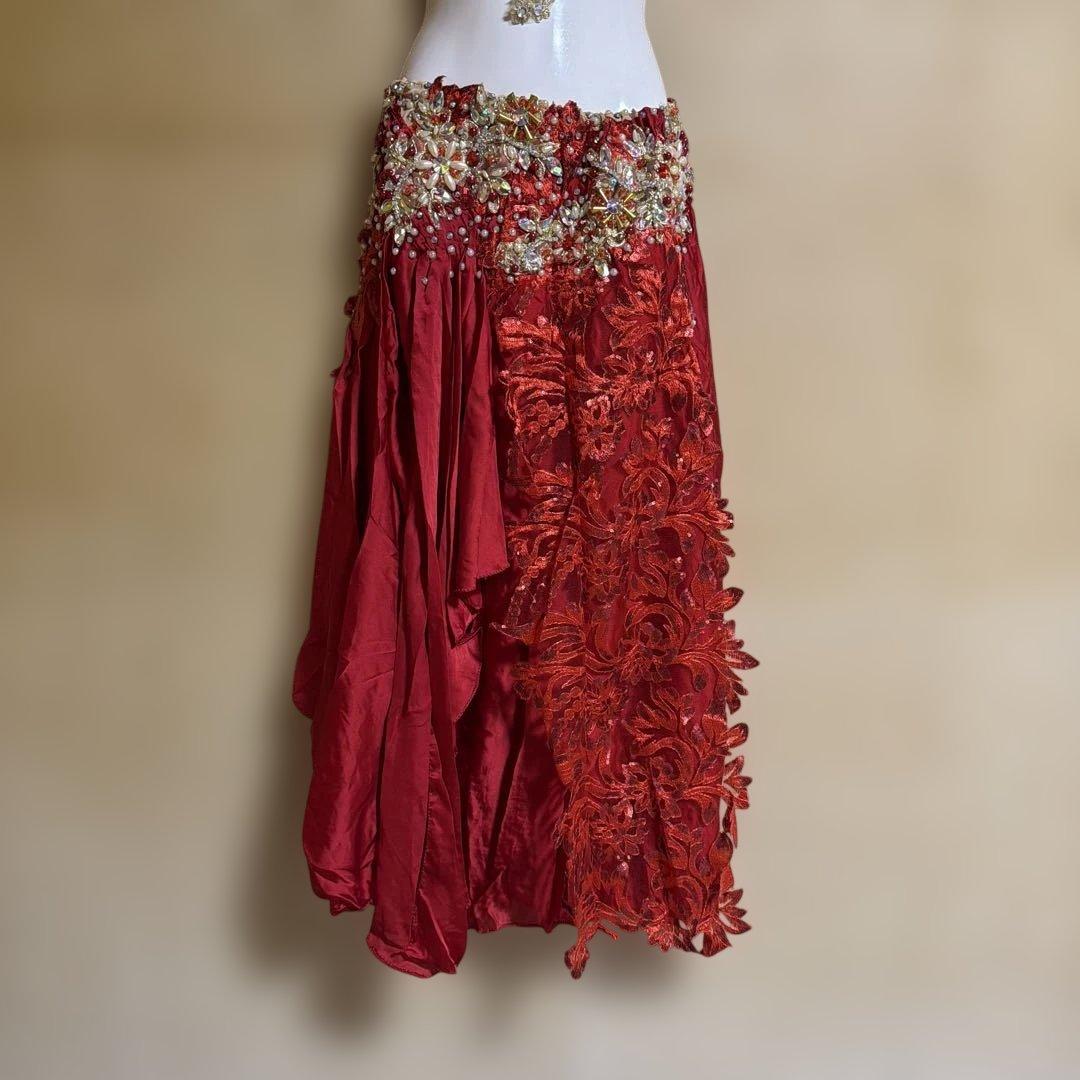 赤いベリーダンスセットアップ