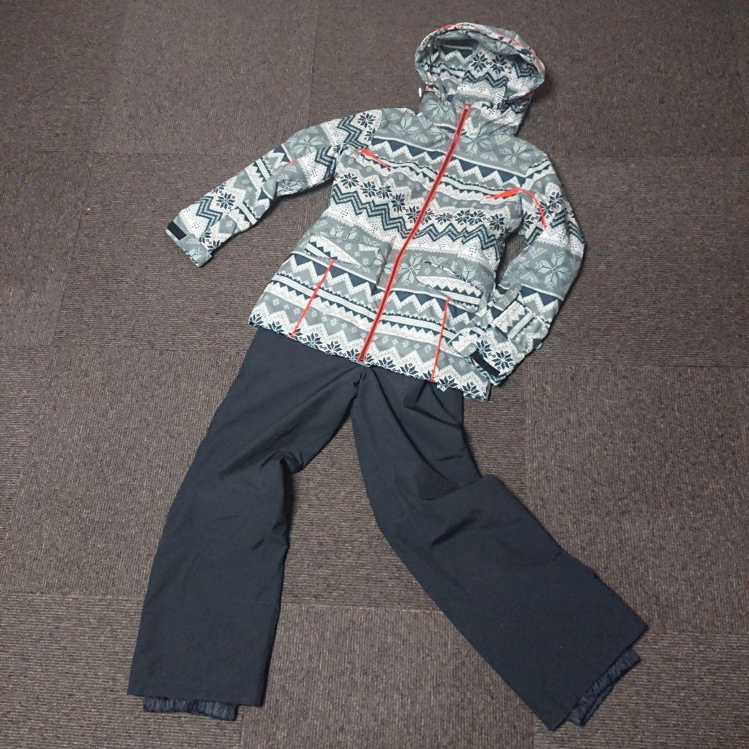 送料無料【DESCENTE】レディースノルディック柄スキーウェア上下 M/M