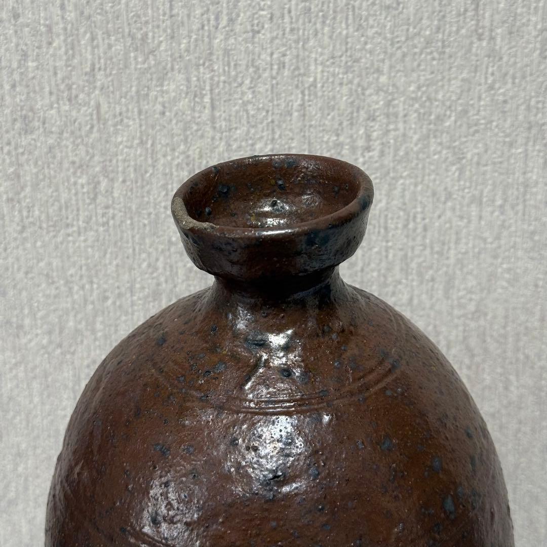 能野焼 種子島焼 徳利 花生 江戸時代 苗代川焼 黒薩摩 黒もん 古美術 民藝