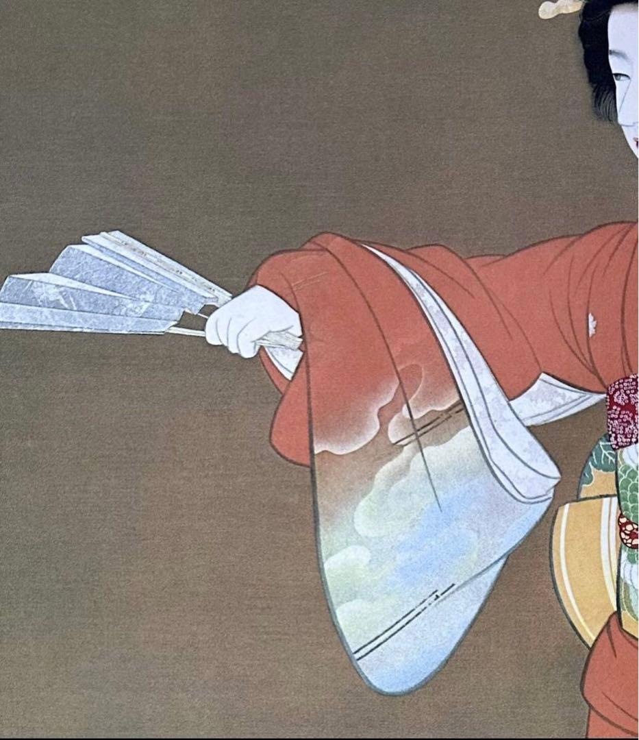 上村松園「序の舞」絹本 共箱 複製 美人画 日本画 掛軸　茶道具