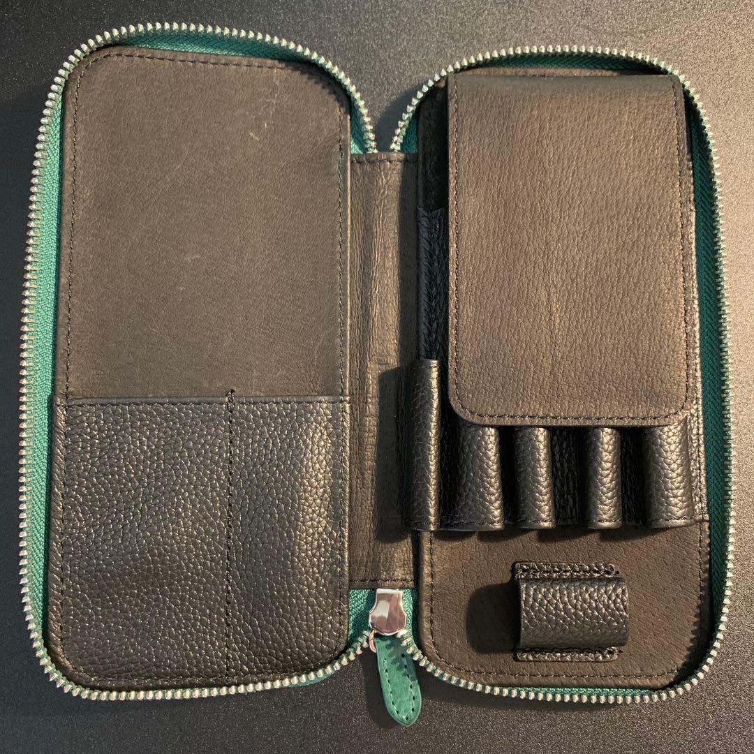 Luddite ラウンドジップ エッセンシャルMAYA ティール&定規と芯ケース