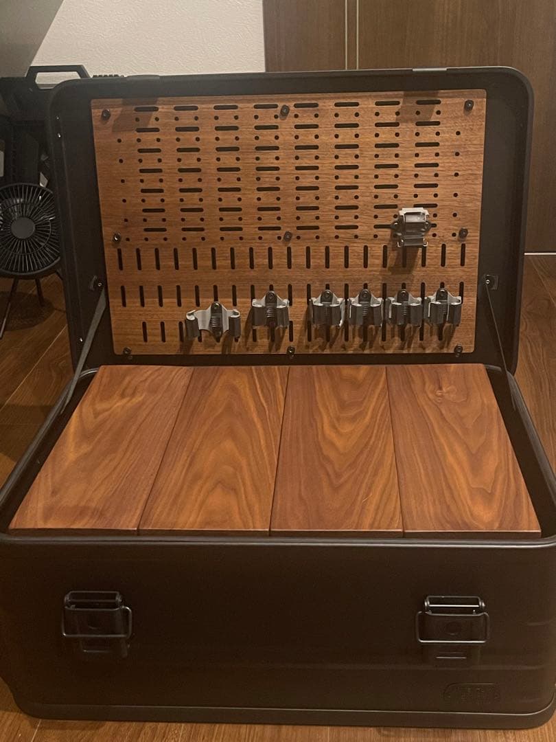 アルミニウム コンテナ パンドラ 46L ウォールナット天板　カスタム