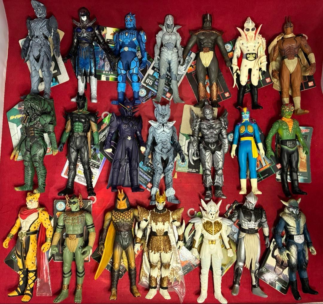 タグ付き 仮面ライダー 怪人シリーズ まとめ売り 21体 ソフビ