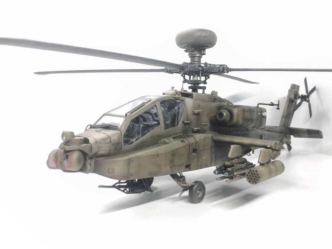海賊プラモデル屋完成品】長谷川 1/48 AH-64Dアパッチ 完成品