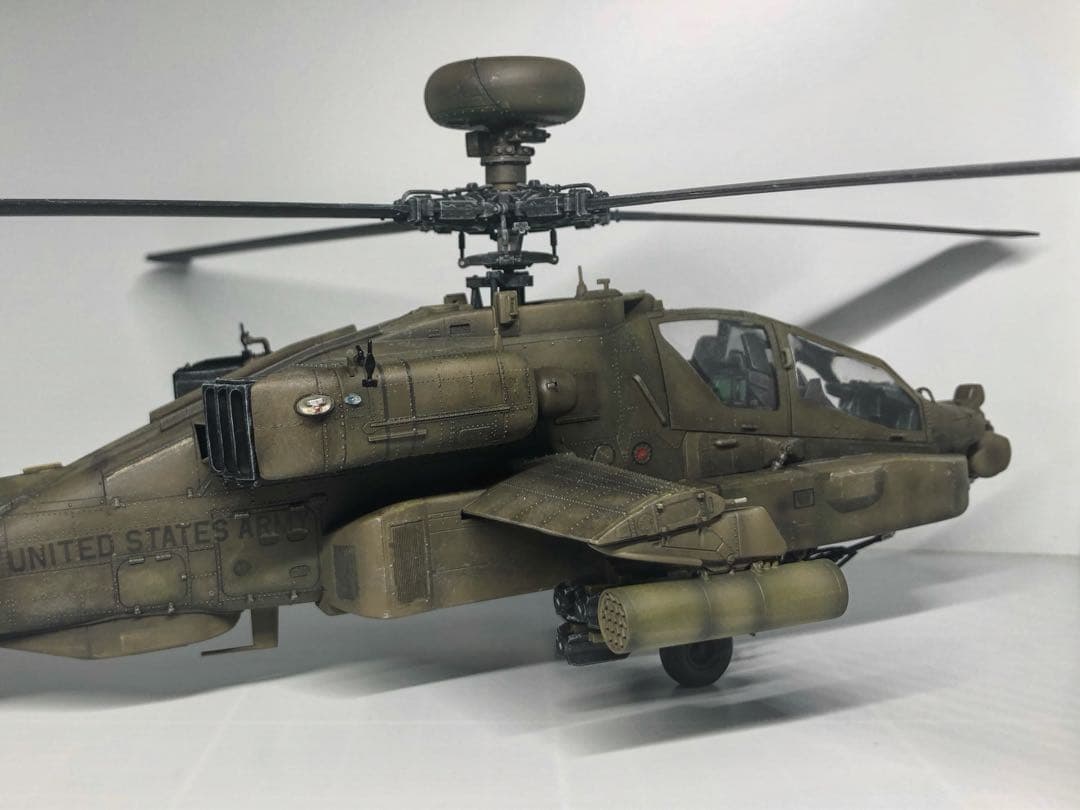海賊プラモデル屋完成品】長谷川 1/48 AH-64Dアパッチ 完成品