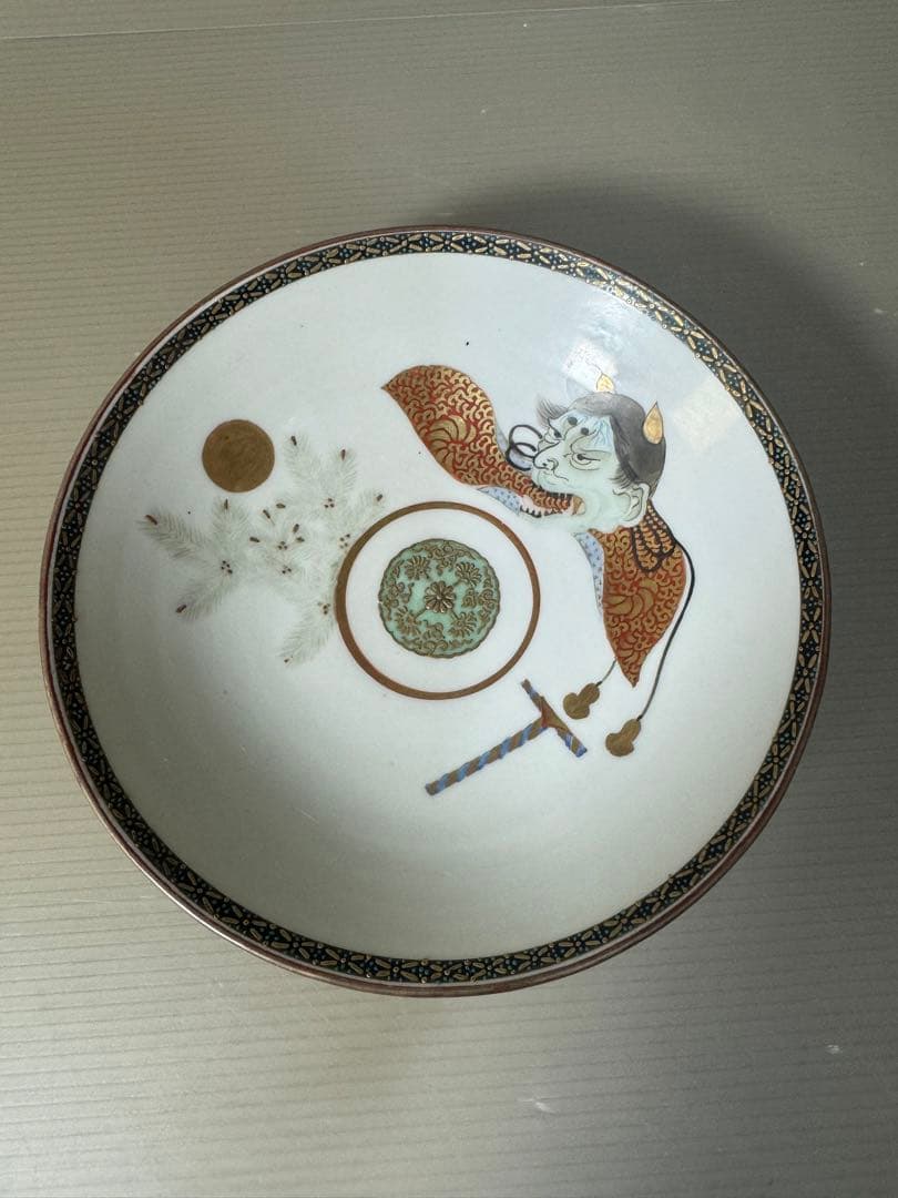 2382 九谷焼　百人一首急須1客　鉢1客　時代物