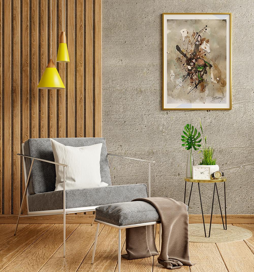 再生　抽象画　モダンアート　新築祝い　開業祝い　引越祝い　プレゼント　グレー　緑