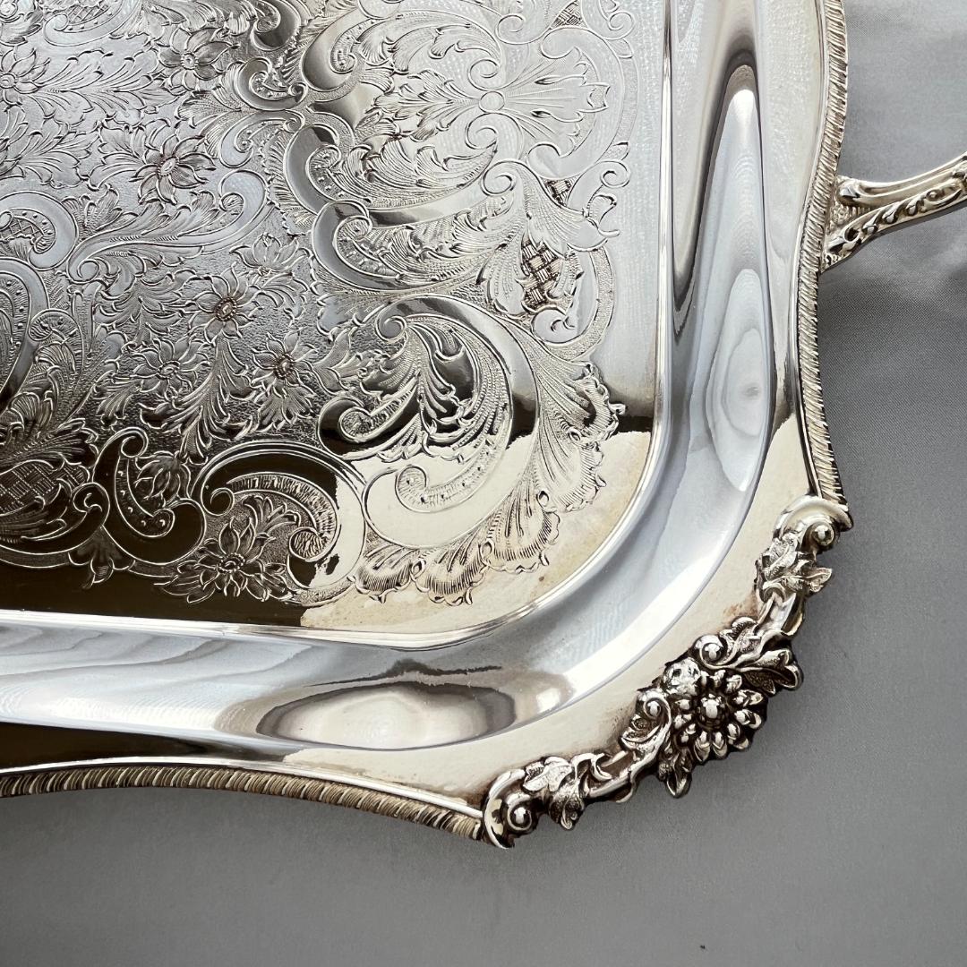 【Viners】 ギャラリートレー 56cm 【シルバープレート】ハンドル 大型