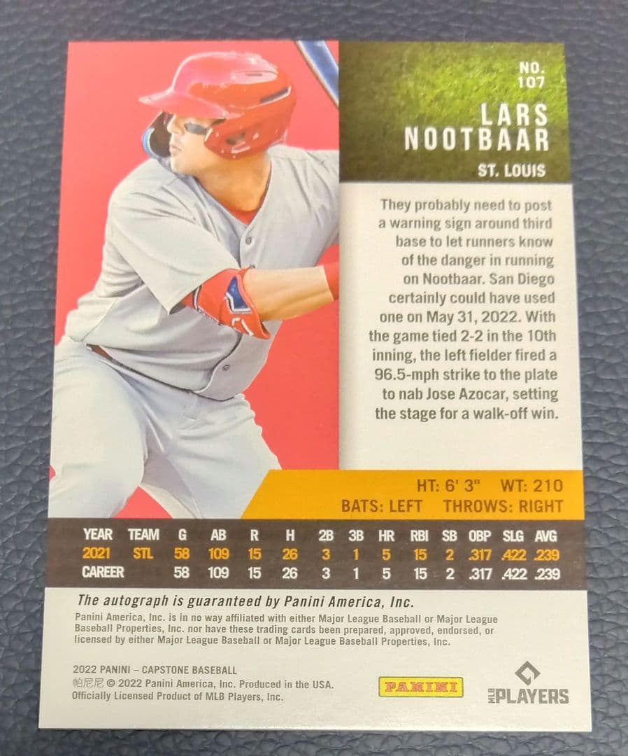 直筆サインカード / ラーズ・ヌートバー / WBC / 18