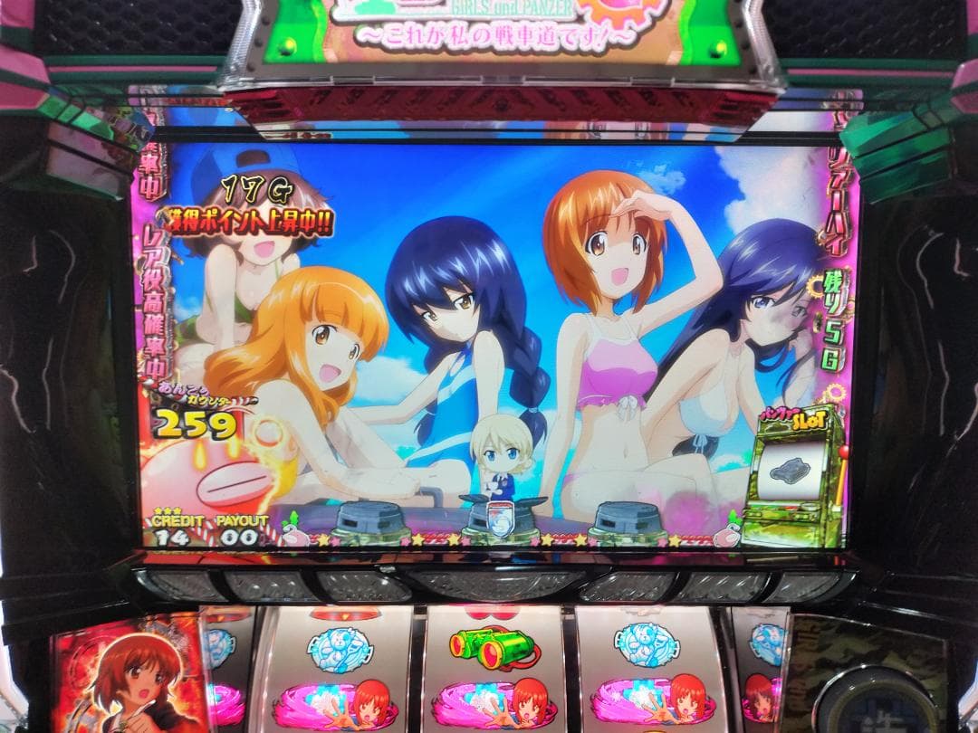 【パチスロ実機】 オリンピア★ガールズ＆パンツァーG【不要機付】